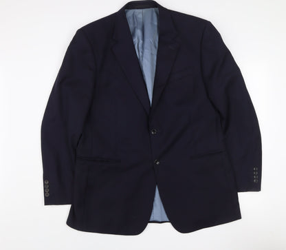 Austin Reed Men's Blue Wool 44R Single-Breasted Blazer