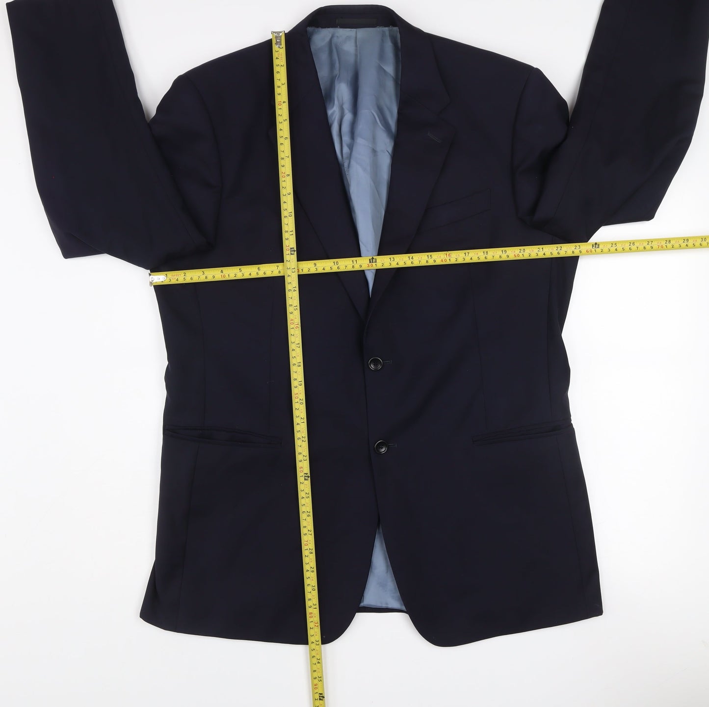 Austin Reed Men's Blue Wool 44R Single-Breasted Blazer