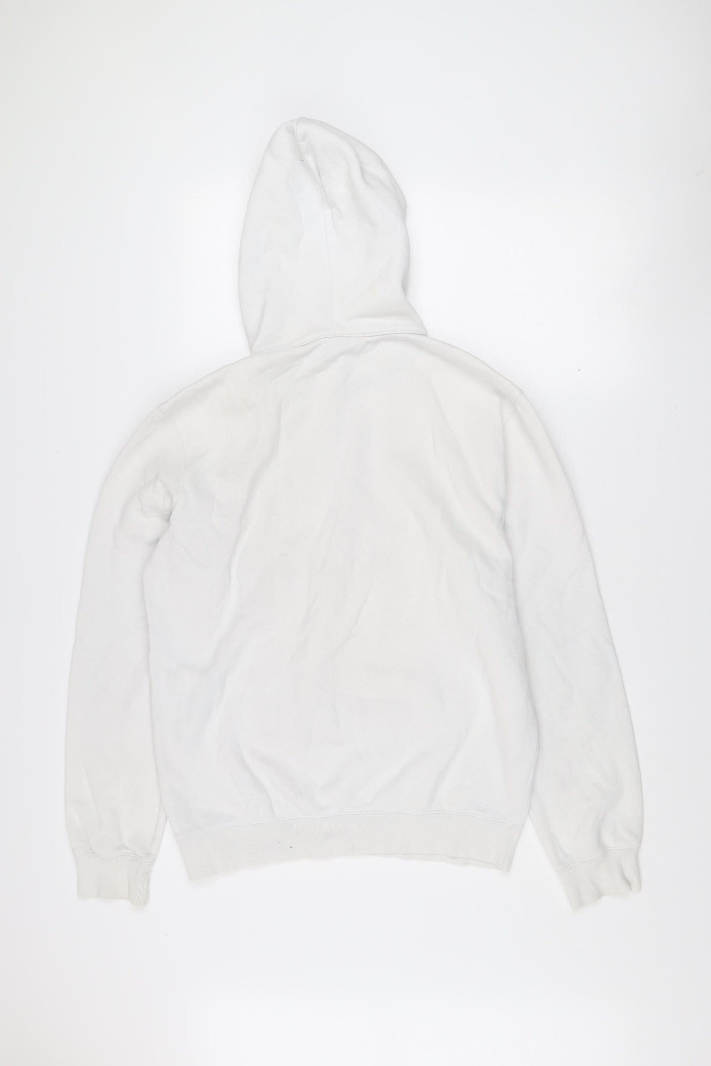 Champion Women's White 1/4 Zip Hoodie Medium Logo Detail