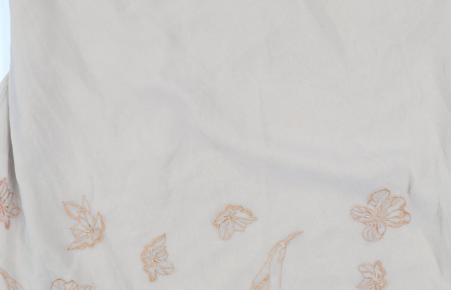 Simply Be Women’s Beige Embroidered Chiffon A-Line Dress Size 14