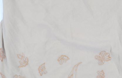 Simply Be Women’s Beige Embroidered Chiffon A-Line Dress Size 14