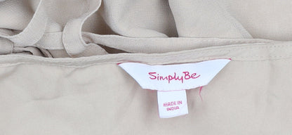Simply Be Women’s Beige Embroidered Chiffon A-Line Dress Size 14
