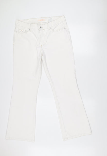 MAC Women’s White Straight Leg Jeans Size 14 Cotton Blend