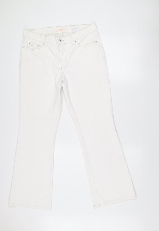 MAC Women’s White Straight Leg Jeans Size 14 Cotton Blend