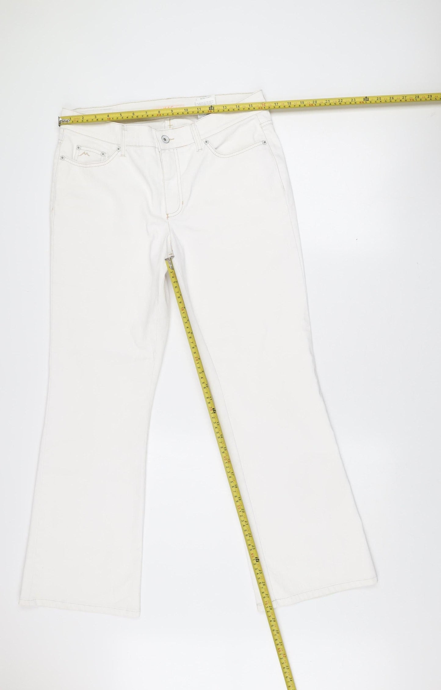 MAC Women’s White Straight Leg Jeans Size 14 Cotton Blend