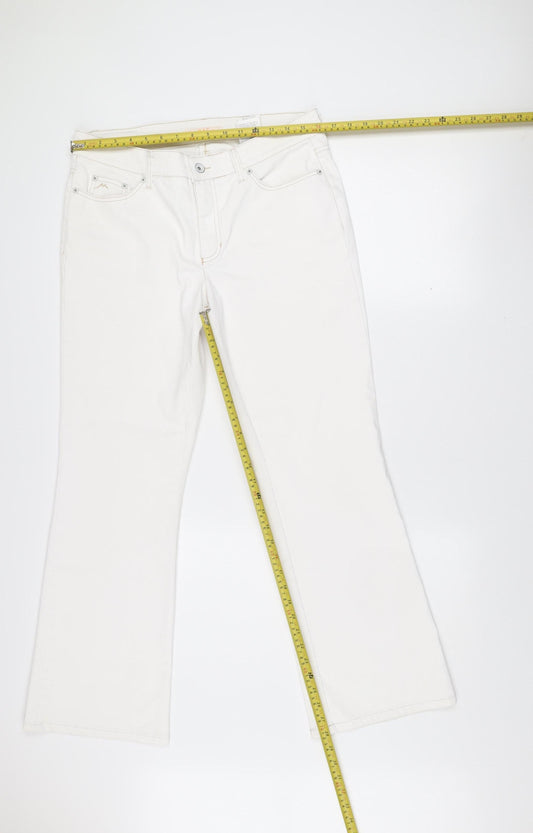 MAC Women’s White Straight Leg Jeans Size 14 Cotton Blend