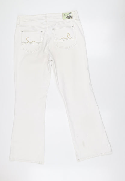 MAC Women’s White Straight Leg Jeans Size 14 Cotton Blend