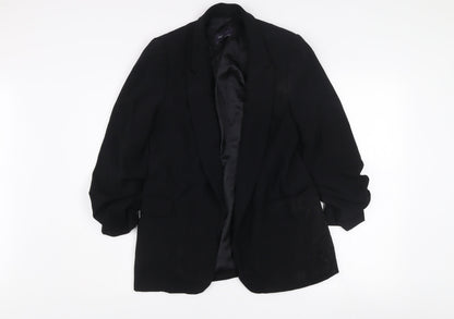 Marks and Spencer Womens Black Size 8 Regular Fit Single Breasted Blazer