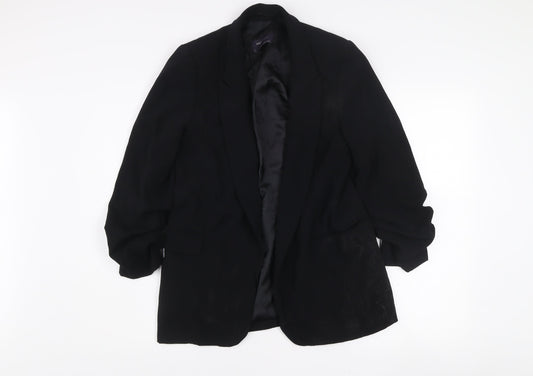 Marks and Spencer Womens Black Size 8 Regular Fit Single Breasted Blazer