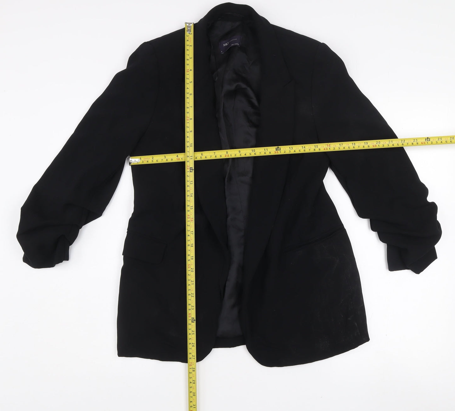 Marks and Spencer Womens Black Size 8 Regular Fit Single Breasted Blazer