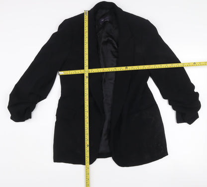 Marks and Spencer Womens Black Size 8 Regular Fit Single Breasted Blazer