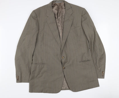 Chester Barrie Men’s Brown Pinstripe 46 Long Wool Single-Breasted Blazer