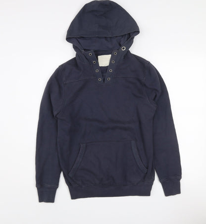 River Island Women Navy Blue XS Pullover Hoodie Cotton Blend