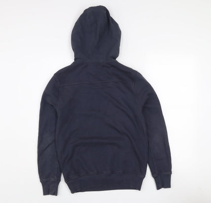 River Island Women Navy Blue XS Pullover Hoodie Cotton Blend