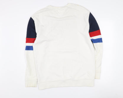 Tommy Jeans Men’s White Relaxed Fit Graphic Sweatshirt Size S