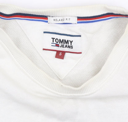 Tommy Jeans Men’s White Relaxed Fit Graphic Sweatshirt Size S