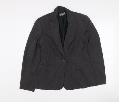 Marks and Spencer Women's Black Mix Size 12 Standard Fit Single-Breasted Blazer