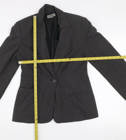 Marks and Spencer Women's Black Mix Size 12 Standard Fit Single-Breasted Blazer