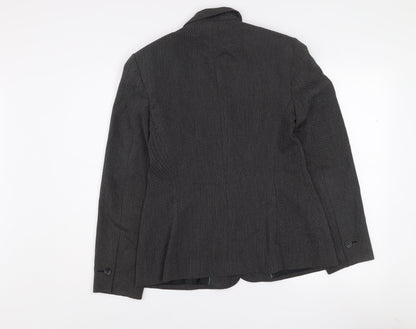 Marks and Spencer Women's Black Mix Size 12 Standard Fit Single-Breasted Blazer