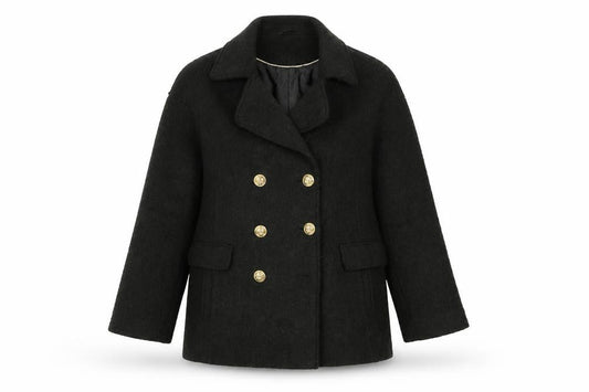 Marks and Spencer Women’s Green Wool Blend Double-Breasted Pea Coat Size 10