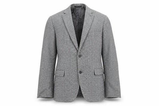 Zara Man Men's Grey Check Wool Blend Slim Fit Blazer Jacket 38R