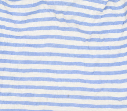 Superdry Women’s Blue Stripe Hoodie Small Cotton Pullover Casual