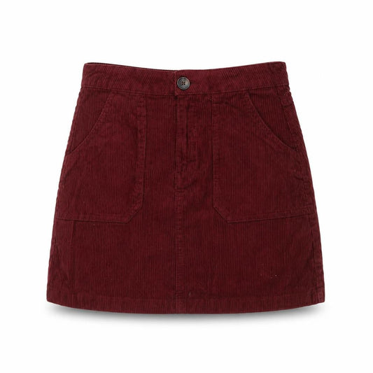 Denim Co. Womens Red Corduroy A-Line Skirt Size 8