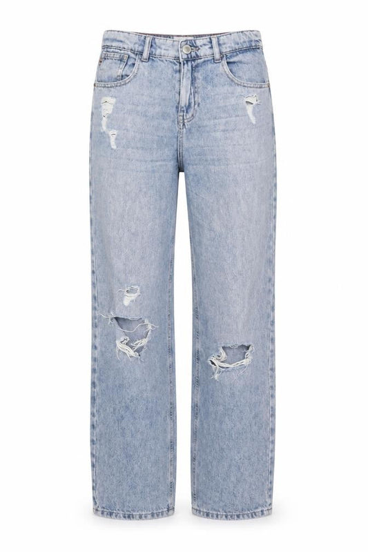 CARS JEANS Women's Blue Distressed Straight Denim Jeans Size 13 Slim