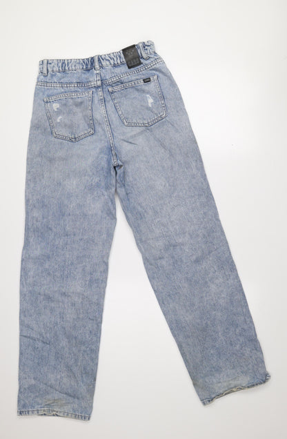 CARS JEANS Women's Blue Distressed Straight Denim Jeans Size 13 Slim