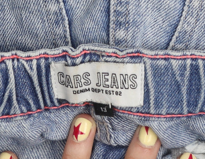 CARS JEANS Women's Blue Distressed Straight Denim Jeans Size 13 Slim