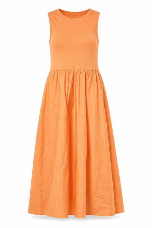 Gallery Women Orange Sleeveless Long Tank Dress Size S