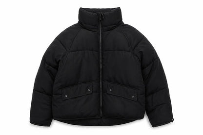 TRF Womens Black S Puffer Jacket Full Zip Quilted Winter Coat