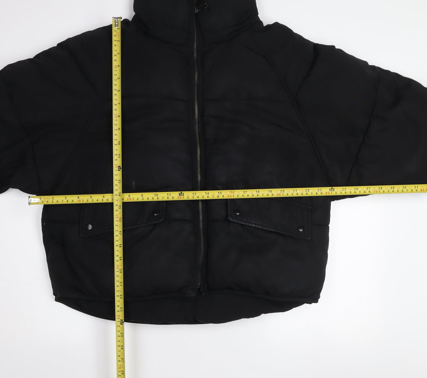 TRF Womens Black S Puffer Jacket Full Zip Quilted Winter Coat