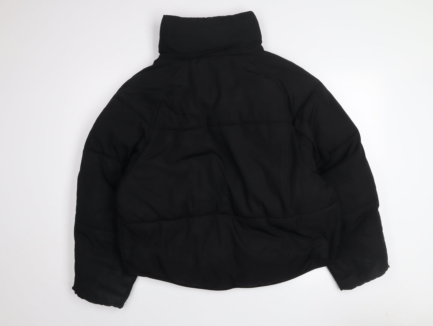 TRF Womens Black S Puffer Jacket Full Zip Quilted Winter Coat