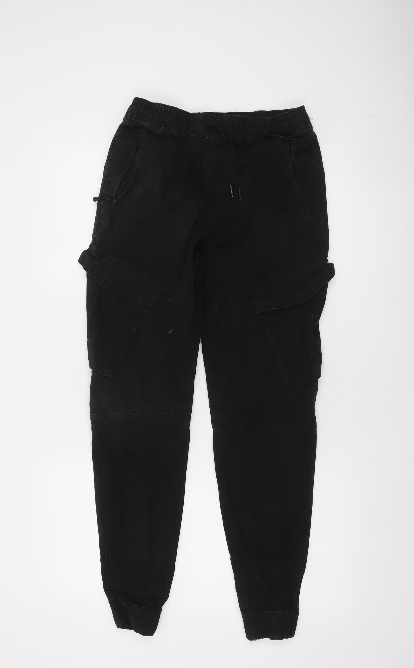 Diesel Men’s Black Cargo Trousers S Regular Fit Cotton Blend