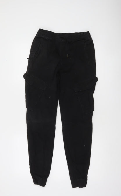 Diesel Men’s Black Cargo Trousers S Regular Fit Cotton Blend