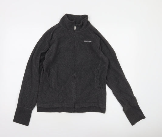 LA Gear Womens Black Fleece Full Zip Jacket Size 10