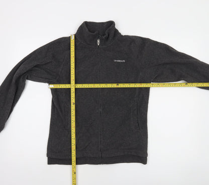 LA Gear Womens Black Fleece Full Zip Jacket Size 10