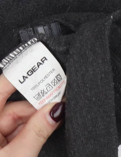 LA Gear Womens Black Fleece Full Zip Jacket Size 10