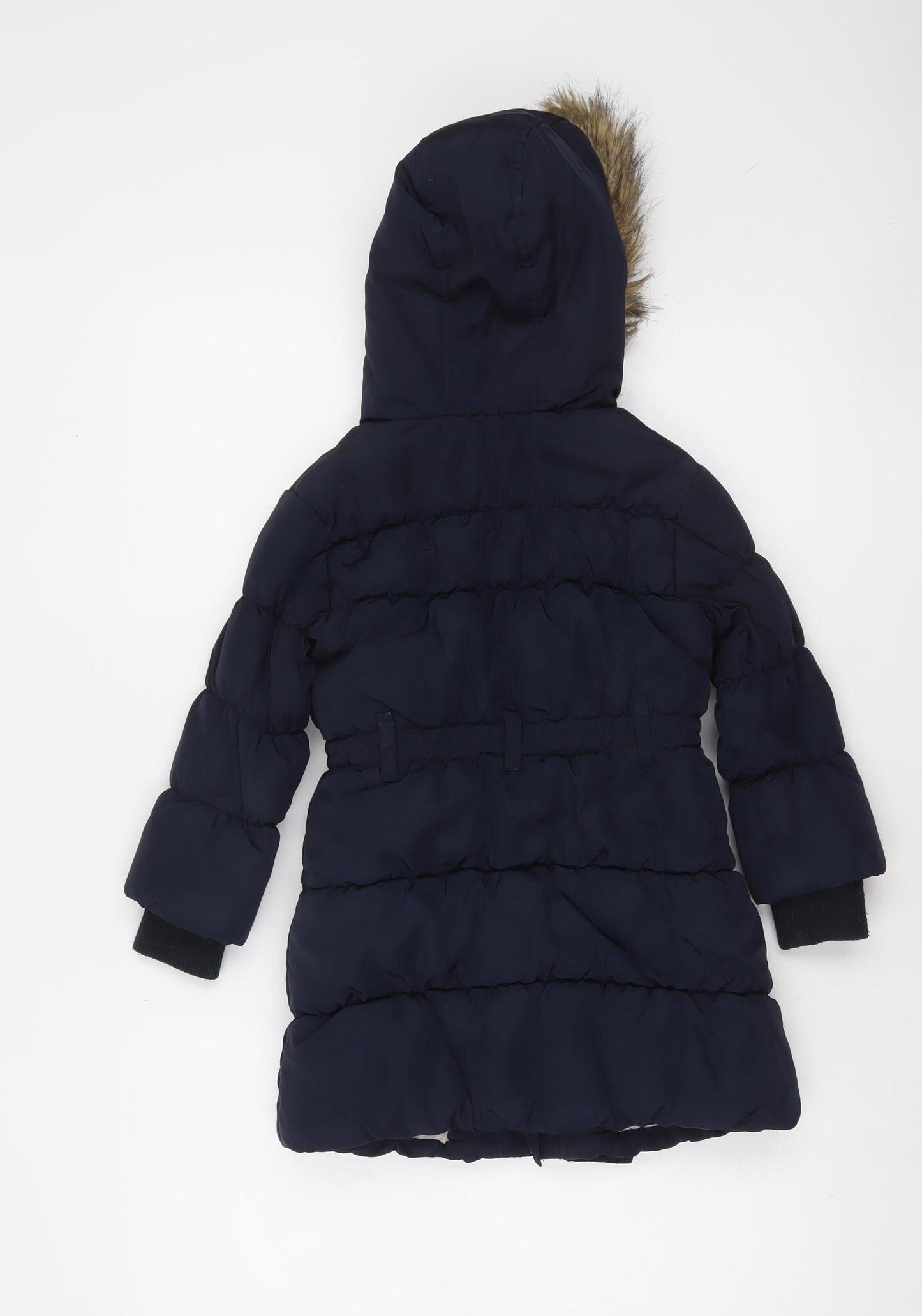 Dunnes Stores Girls Blue Hooded Puffer Coat 3 Years Winter Long Jacket