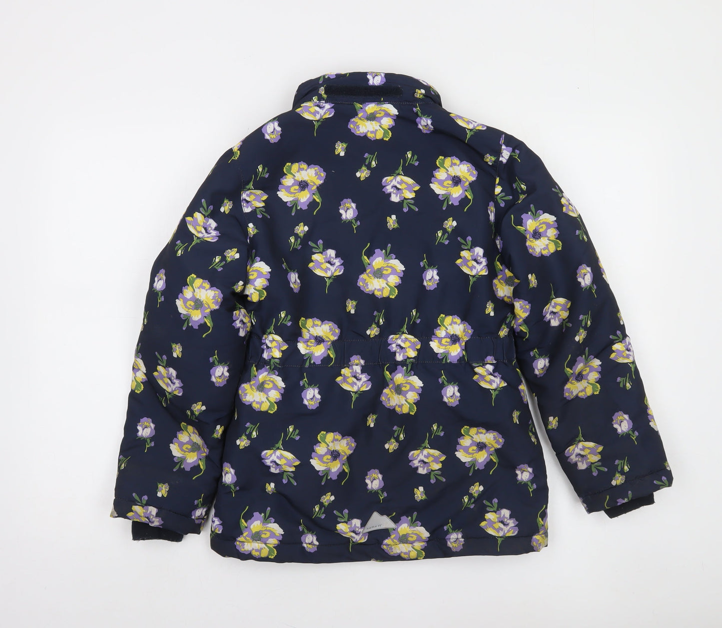 Name It Girls Blue Floral Puffer Jacket 10 Years Winter Full Zip