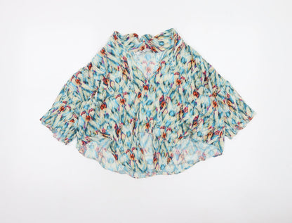 Zara Womens Multicoloured Cropped Viscose Blouse Size 12