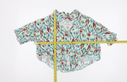 Zara Womens Multicoloured Cropped Viscose Blouse Size 12