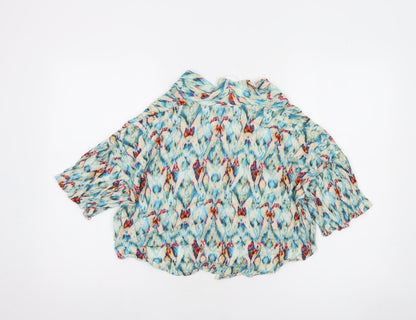 Zara Womens Multicoloured Cropped Viscose Blouse Size 12