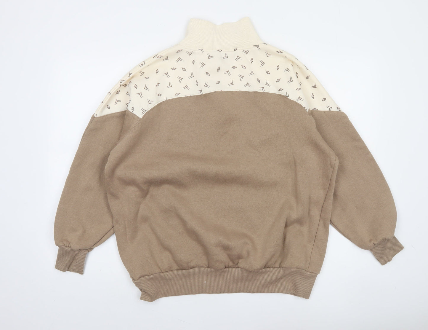 Marks and Spencer Women Beige Cream 1/4 Zip Sweatshirt Size 12-14