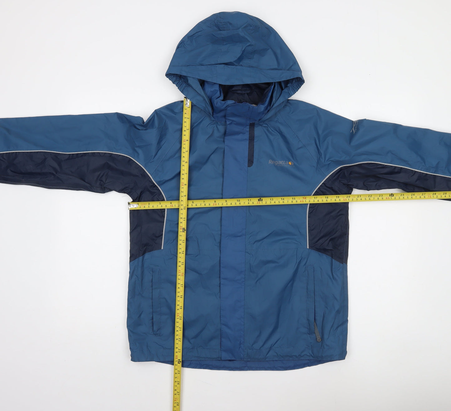 Regatta Boys Blue Waterproof Hooded Rain Jacket 12 Years (164cm)