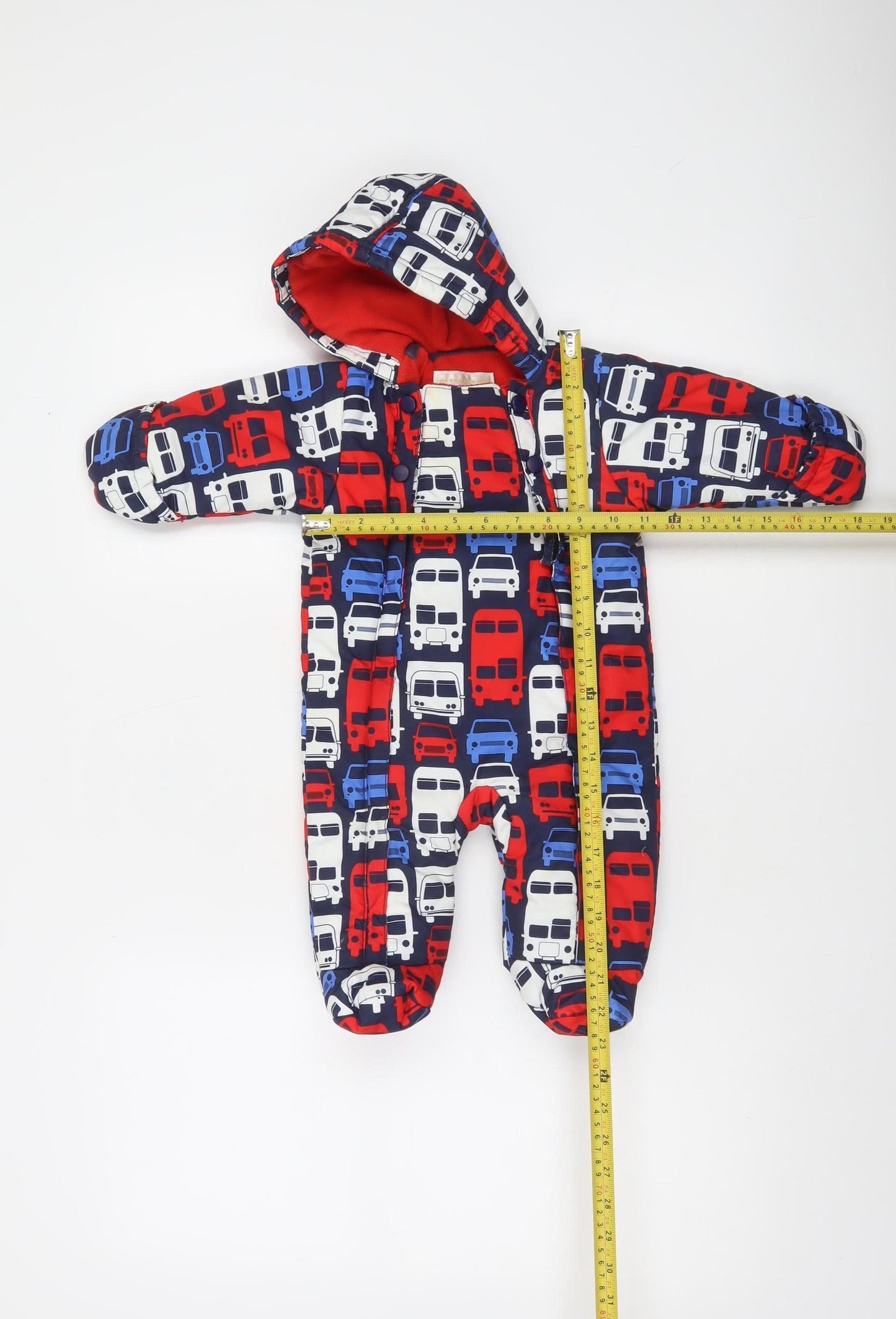 Marks and Spencer Unisex Baby Navy Multicoloured 0-3 Months Snowsuit Hooded Lined Polyester