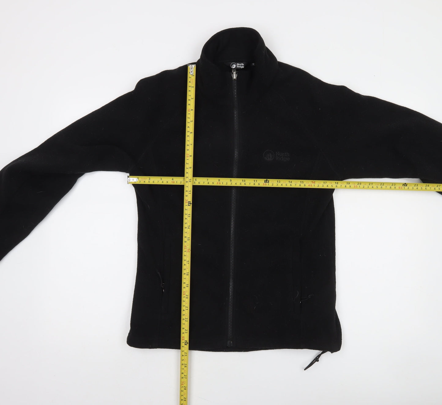 North Ridge Women Black Fleece Full Zip Jacket Size 12