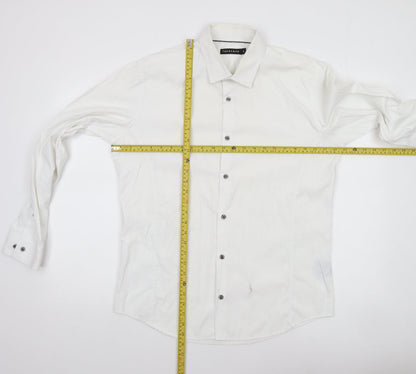 Tarocash Men's White Long Sleeve Button-Up Shirt Size L