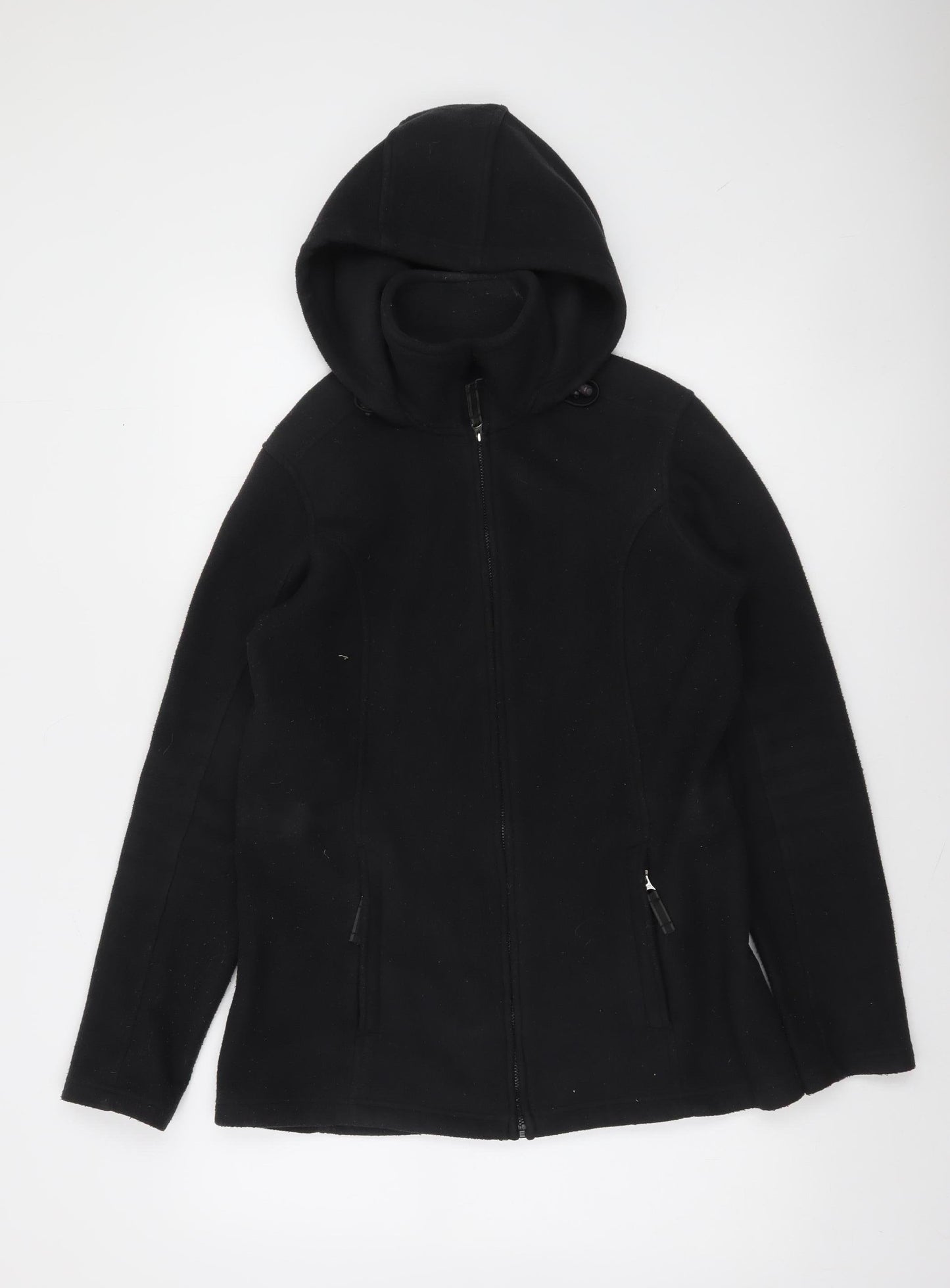 Lands’ End Women’s Black Fleece Full Zip Hoodie Size Small